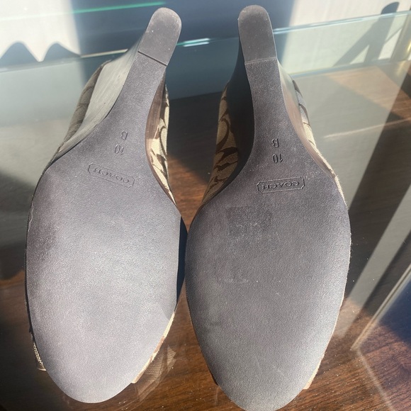 COACH Logo Peep Toe Wedge - Picture 5 of 7
